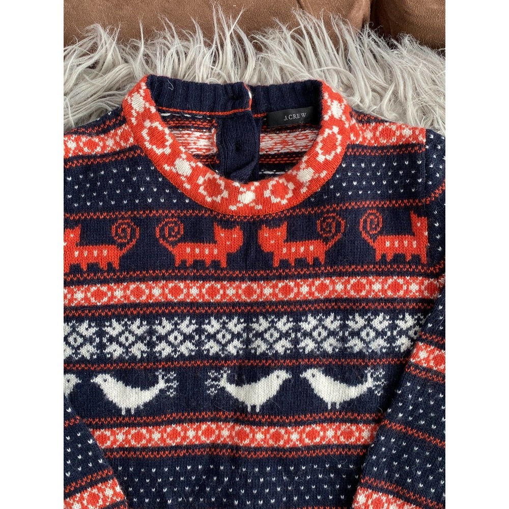J.Crew Sweater Navy Orange Unique Rare Womens size small - Picture 2 of 6